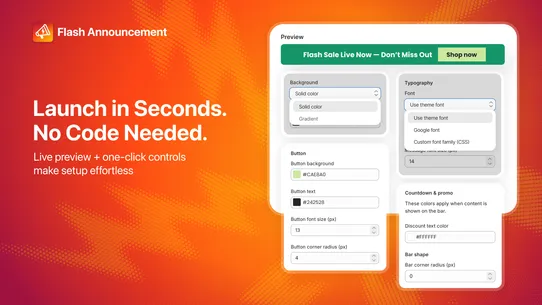 Flash Announcement Bar screenshot