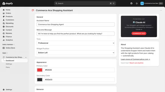 Commerce Ace Shopping Agent screenshot