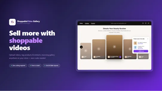 Shoppable Video Gallery screenshot