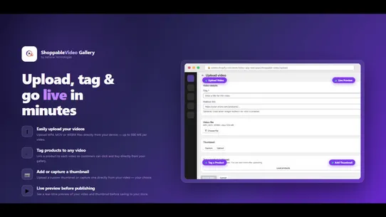 Shoppable Video Gallery screenshot