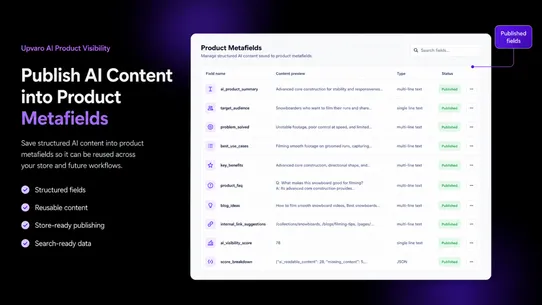 Upvaro AI Product Visibility screenshot