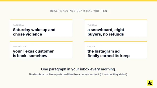 Seam Daily AI Insights screenshot