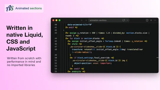 Animated Sections screenshot