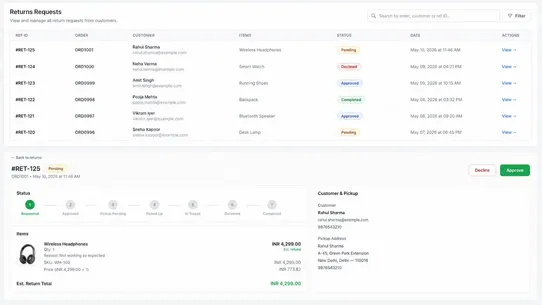 Shipmozo Returns screenshot