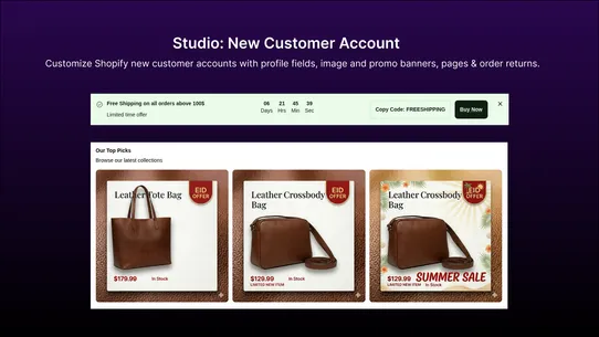 Studio: New Customer Account screenshot
