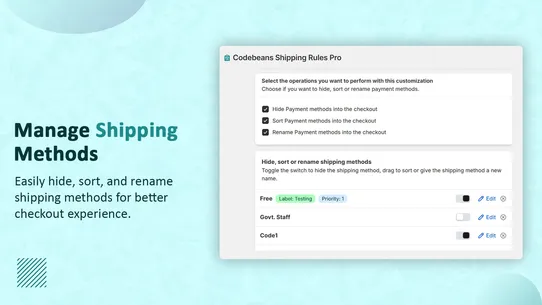 Codebeans Shipping Rules Pro screenshot