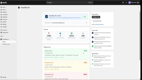 SmartShip ZA screenshot