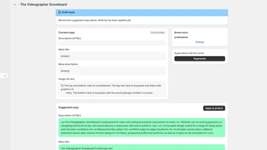 ShelfCopy ‑ AI Descriptions+SE screenshot