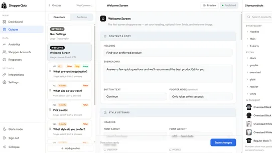 ShopperQuiz screenshot