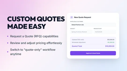 Quick Reorder B2B screenshot