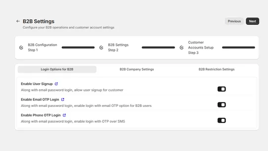 MO: B2B Login &amp; Onboarding screenshot
