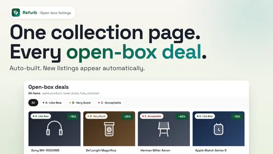 Refurb: Open‑box listings screenshot