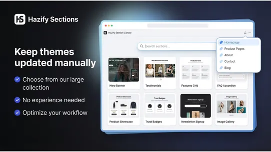 Hazify Sections screenshot