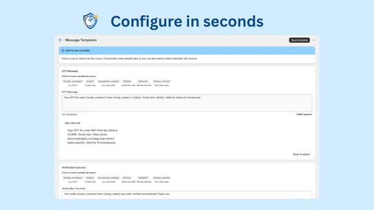 OTP Guard ‑ Order Confirmation screenshot