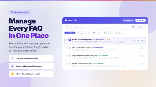 Product FAQ Generator ‑ OCS screenshot