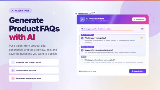 Product FAQ Generator ‑ OCS screenshot