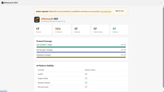 AlthemaxAI GEO screenshot