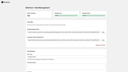 Shofeed Meta &amp; Google Feed screenshot