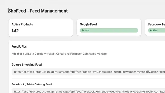 Shofeed Meta &amp; Google Feed screenshot