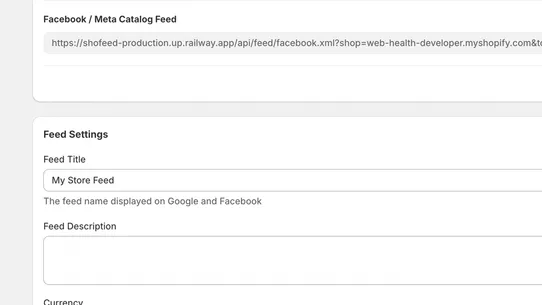 Shofeed Meta &amp; Google Feed screenshot