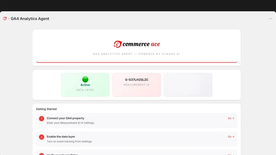 Commerce Ace GA4 Agent screenshot