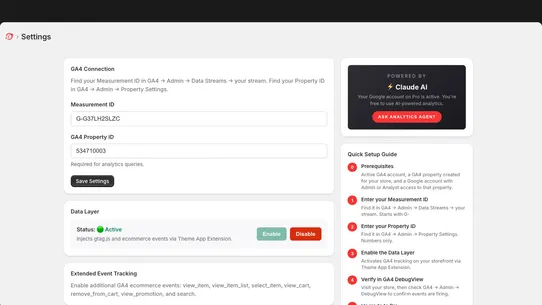 Commerce Ace GA4 Agent screenshot