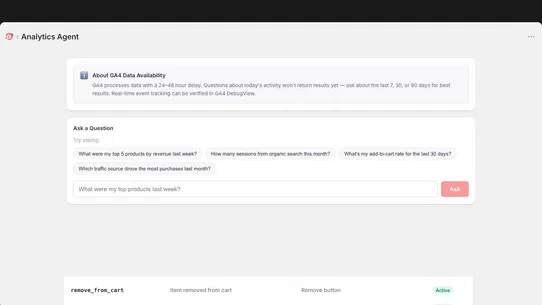Commerce Ace GA4 Agent screenshot