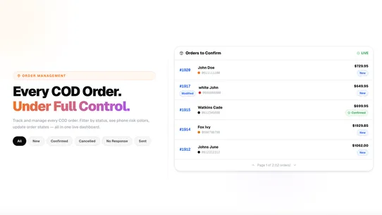 Codify COD Form Upsell Fraud screenshot