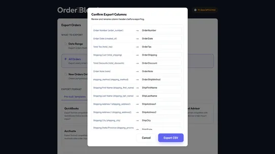 Order Blender: Order Exporter screenshot