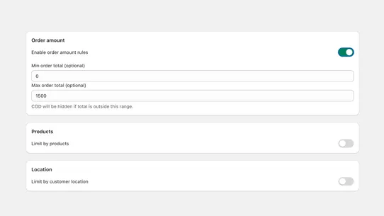 EZYCOD : Fees &amp; Pincode Rule screenshot