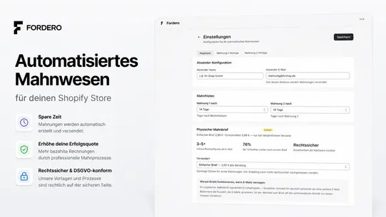 Fordero – Mahnungen screenshot