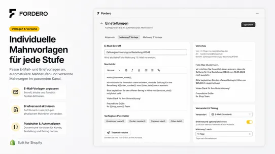 Fordero – Mahnungen screenshot