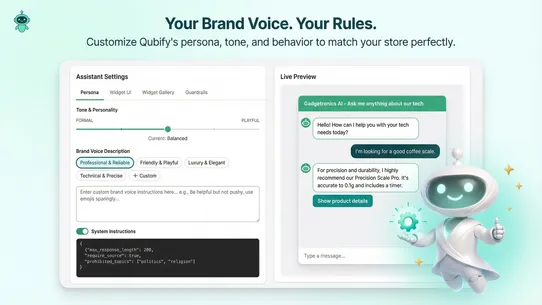 Qubify AI Chatbot &amp; Live Chat screenshot