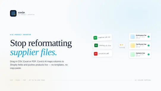 Csvio – AI Product Importer screenshot