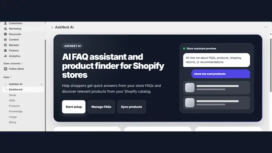 AskNest AI FAQ &amp; Product Bot screenshot