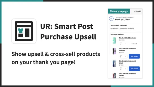 UR: Smart Post Purchase Upsell screenshot