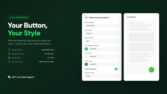 SS: WhatsApp Agent Chat Button screenshot