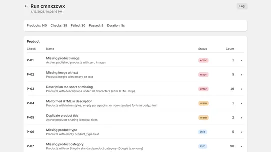 ShopLint screenshot