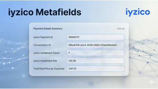 iyzico Metafields screenshot