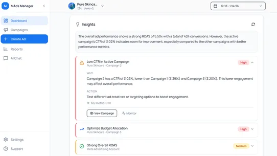 MAds: Meta Ad Control &amp; Alerts screenshot
