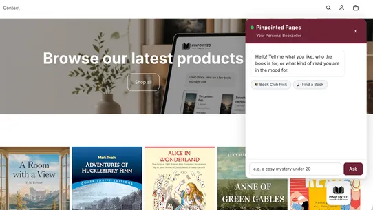 Pinpointed Pages Book Advisor screenshot
