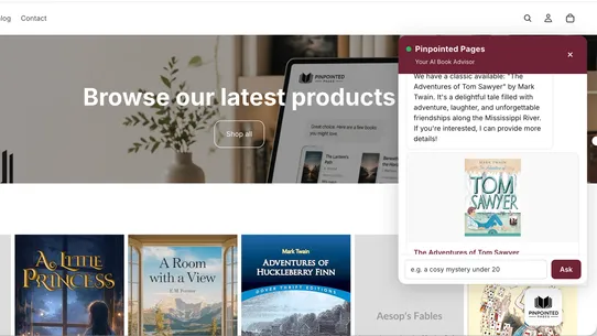 Pinpointed Pages Book Advisor screenshot