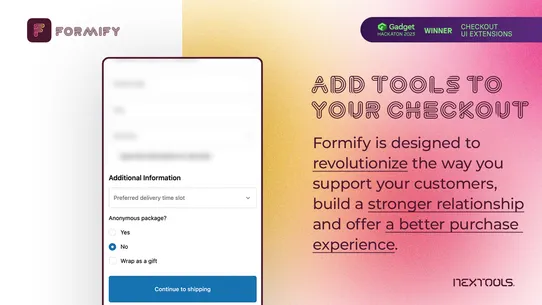 Formify: custom checkout forms screenshot