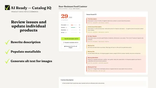 AI Ready ‑ Catalog IQ screenshot