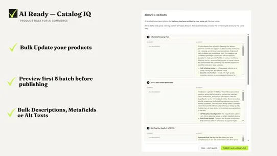 AI Ready ‑ Catalog IQ screenshot