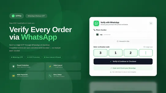 OTPify ‑ Whatsapp Checkout screenshot
