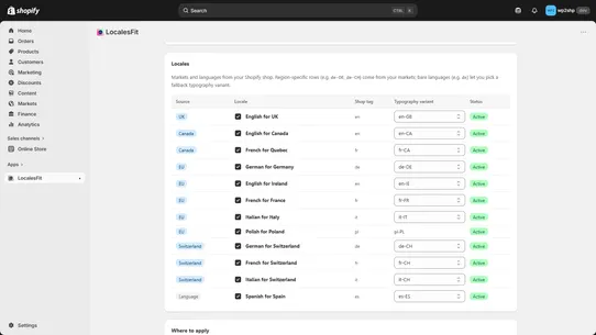 LocalesFit screenshot