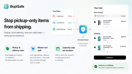 BopiSafe — Pickup &amp; Cart Split screenshot