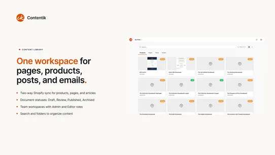 Contentik screenshot