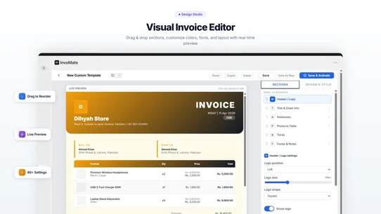 InvoMate | Invoice Generator screenshot